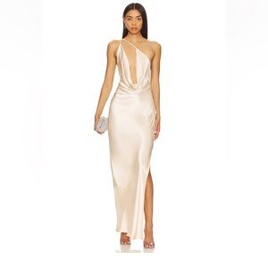 Elegant Champagne Evening Gown by SNDYS